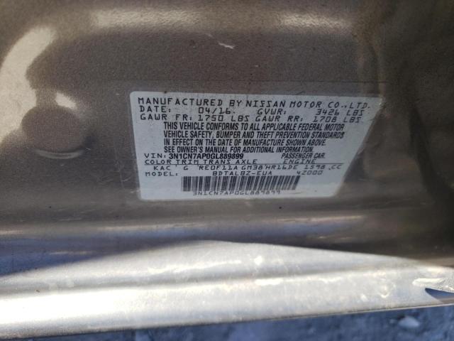 Photo 11 VIN: 3N1CN7AP0GL889899 - NISSAN VERSA 