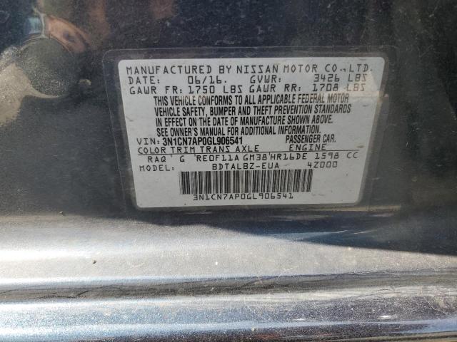 Photo 12 VIN: 3N1CN7AP0GL906541 - NISSAN VERSA 