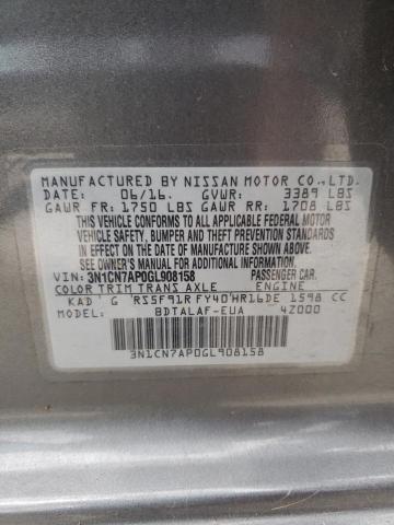 Photo 11 VIN: 3N1CN7AP0GL908158 - NISSAN VERSA 