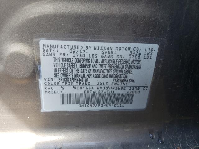 Photo 9 VIN: 3N1CN7AP0HK440116 - NISSAN VERSA 