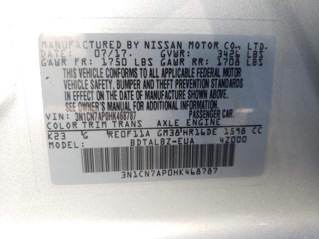 Photo 9 VIN: 3N1CN7AP0HK468787 - NISSAN VERSA S 