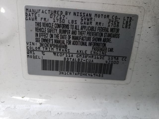 Photo 9 VIN: 3N1CN7AP0HK469485 - NISSAN VERSA S 