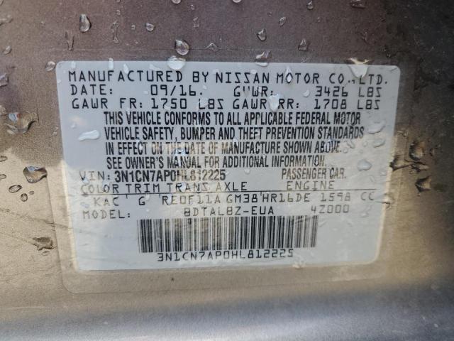 Photo 11 VIN: 3N1CN7AP0HL812225 - NISSAN VERSA S 