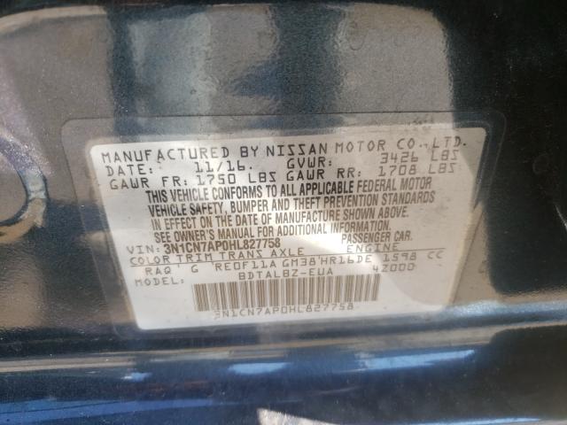 Photo 9 VIN: 3N1CN7AP0HL827758 - NISSAN VERSA S 