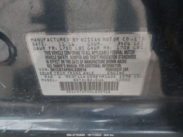 Photo 8 VIN: 3N1CN7AP0HL830918 - NISSAN VERSA 