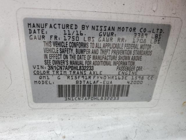 Photo 11 VIN: 3N1CN7AP0HL832233 - NISSAN VERSA 