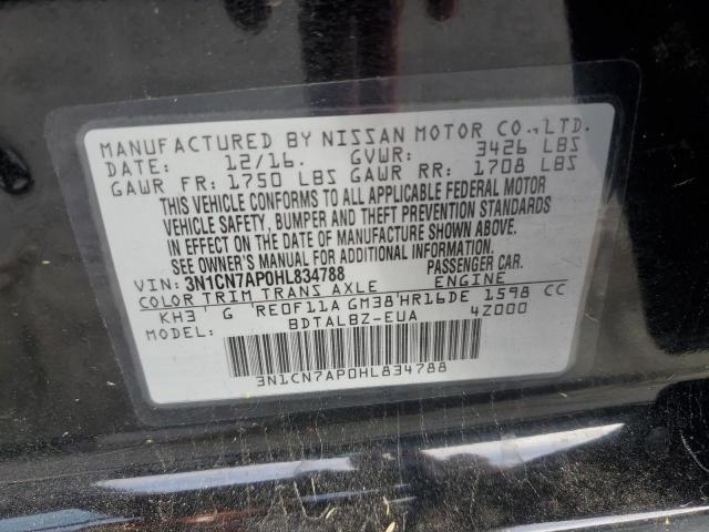 Photo 11 VIN: 3N1CN7AP0HL834788 - NISSAN VERSA 