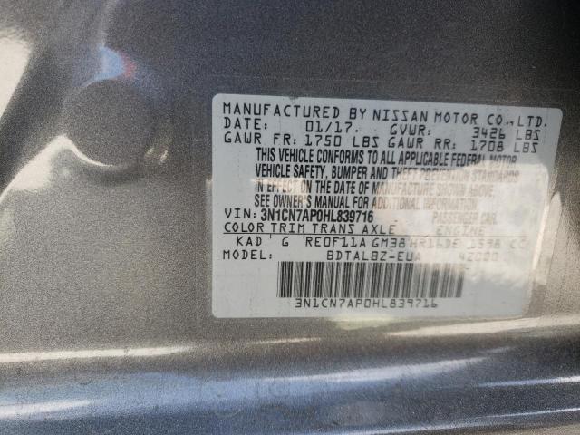 Photo 9 VIN: 3N1CN7AP0HL839716 - NISSAN VERSA S 