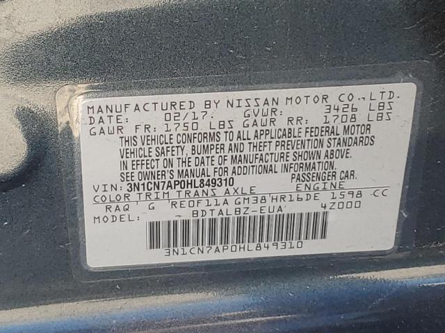 Photo 11 VIN: 3N1CN7AP0HL849310 - NISSAN VERSA S 