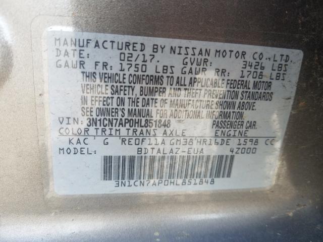 Photo 9 VIN: 3N1CN7AP0HL851848 - NISSAN VERSA S 