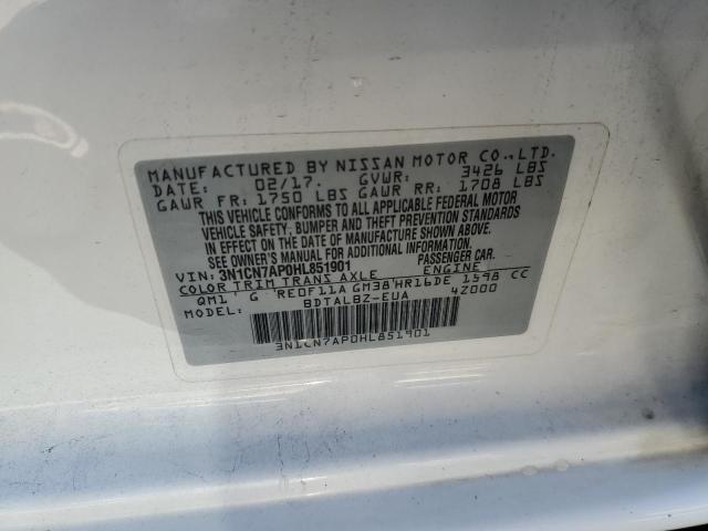 Photo 11 VIN: 3N1CN7AP0HL851901 - NISSAN VERSA S 