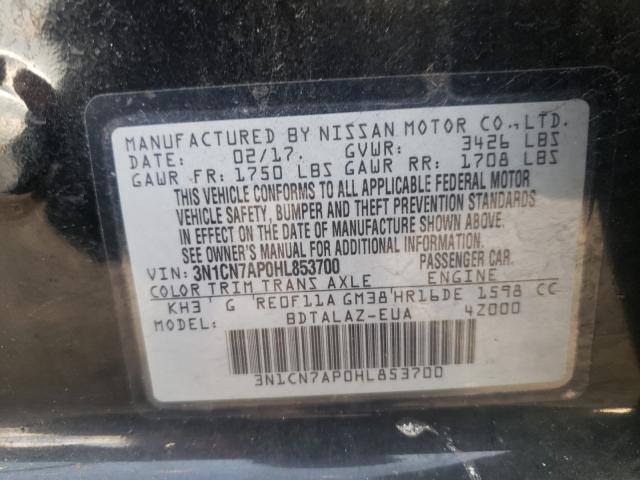 Photo 9 VIN: 3N1CN7AP0HL853700 - NISSAN VERSA S 