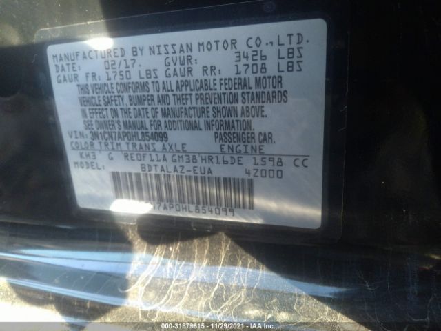 Photo 8 VIN: 3N1CN7AP0HL854099 - NISSAN VERSA SEDAN 