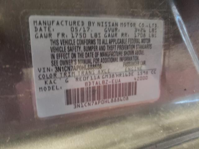 Photo 9 VIN: 3N1CN7AP0HL888608 - NISSAN VERSA S 