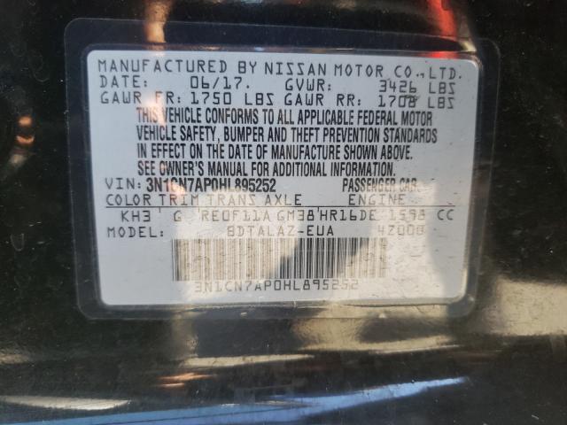 Photo 9 VIN: 3N1CN7AP0HL895252 - NISSAN VERSA S 