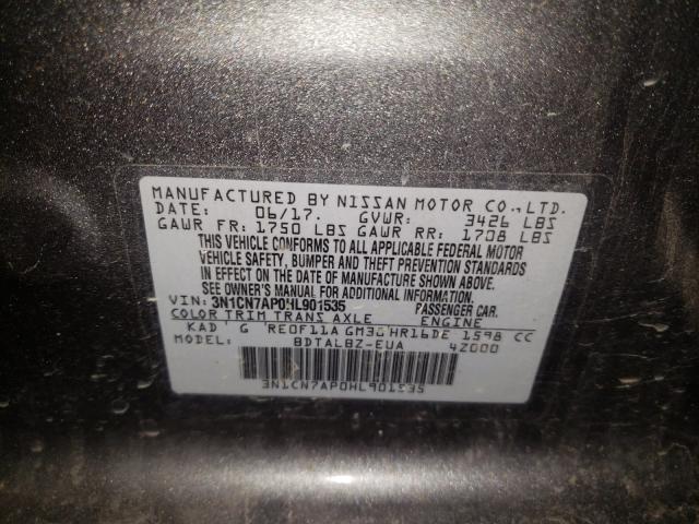 Photo 9 VIN: 3N1CN7AP0HL901535 - NISSAN VERSA S 