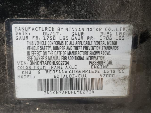 Photo 9 VIN: 3N1CN7AP0HL902734 - NISSAN VERSA S 