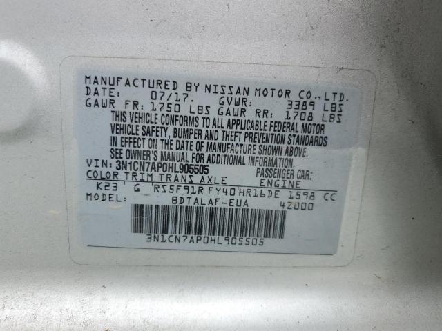 Photo 11 VIN: 3N1CN7AP0HL905505 - NISSAN VERSA 