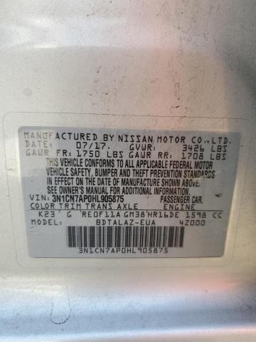 Photo 11 VIN: 3N1CN7AP0HL905875 - NISSAN VERSA S 