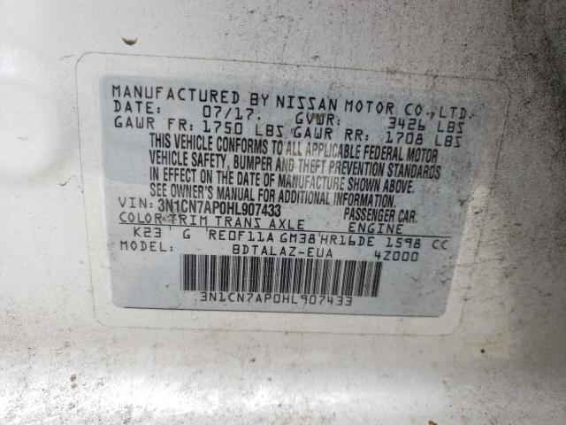 Photo 9 VIN: 3N1CN7AP0HL907433 - NISSAN VERSA S 