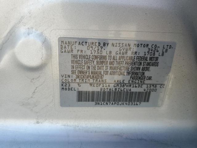 Photo 9 VIN: 3N1CN7AP0JK403167 - NISSAN VERSA S 