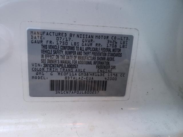 Photo 9 VIN: 3N1CN7AP0JL800257 - NISSAN VERSA S 