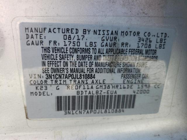 Photo 12 VIN: 3N1CN7AP0JL810884 - NISSAN VERSA S 