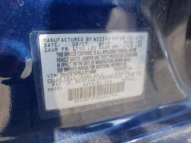 Photo 9 VIN: 3N1CN7AP0JL811906 - NISSAN VERSA S 