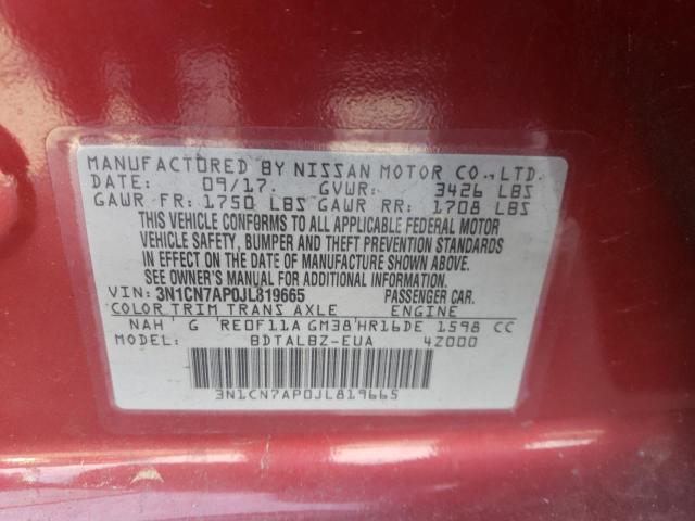 Photo 11 VIN: 3N1CN7AP0JL819665 - NISSAN VERSA 