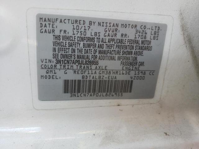 Photo 9 VIN: 3N1CN7AP0JL826955 - NISSAN VERSA S 