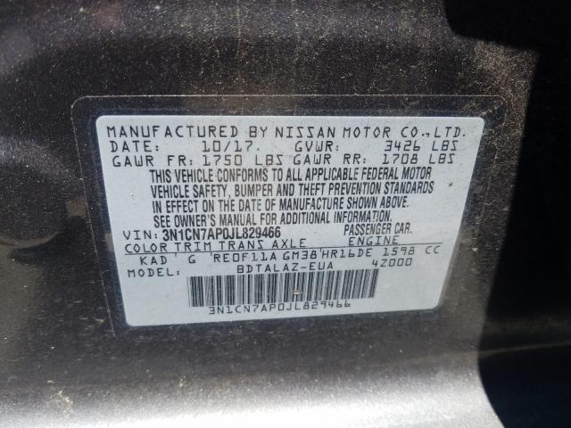 Photo 9 VIN: 3N1CN7AP0JL829466 - NISSAN VERSA S 