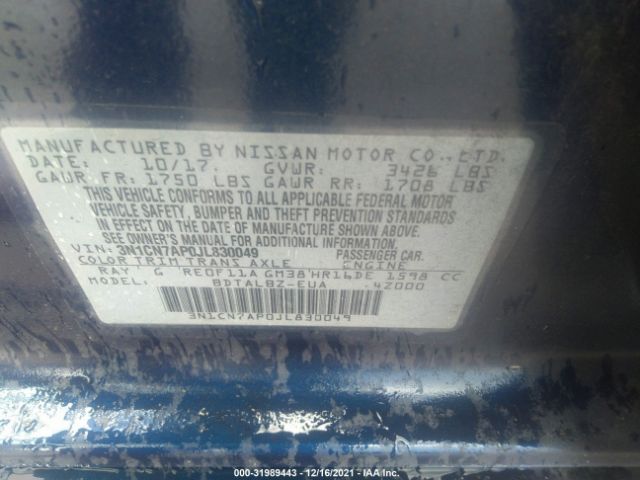 Photo 8 VIN: 3N1CN7AP0JL830049 - NISSAN VERSA SEDAN 