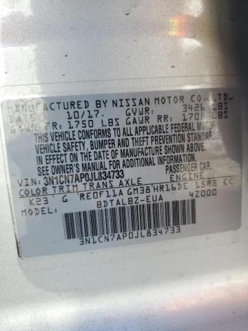 Photo 11 VIN: 3N1CN7AP0JL834733 - NISSAN VERSA 