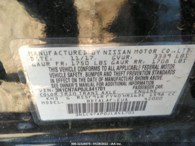 Photo 8 VIN: 3N1CN7AP0JL841701 - NISSAN VERSA SEDAN 