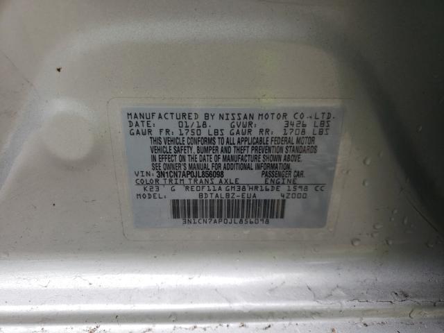 Photo 9 VIN: 3N1CN7AP0JL856098 - NISSAN VERSA S 