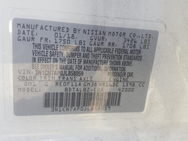 Photo 9 VIN: 3N1CN7AP0JL858059 - NISSAN VERSA S 