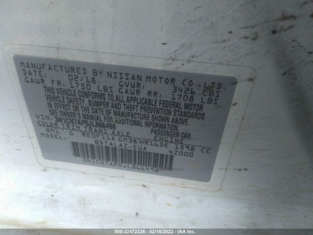 Photo 8 VIN: 3N1CN7AP0JL866498 - NISSAN VERSA SEDAN 