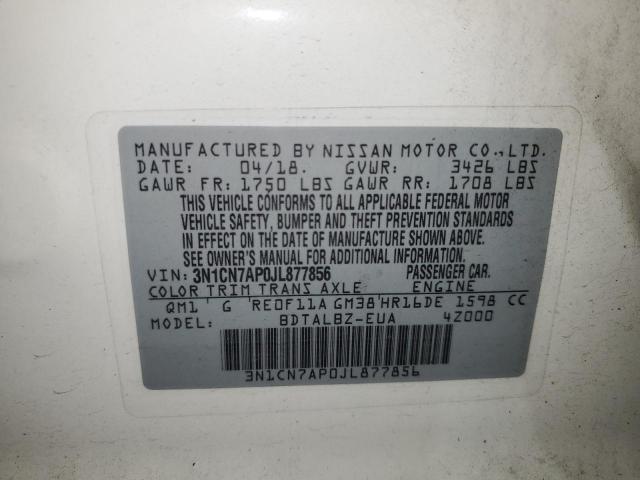 Photo 11 VIN: 3N1CN7AP0JL877856 - NISSAN VERSA S 