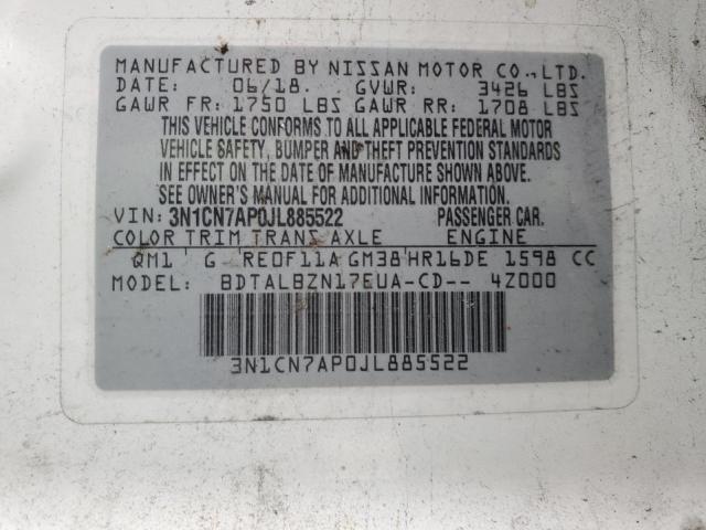 Photo 11 VIN: 3N1CN7AP0JL885522 - NISSAN VERSA S 