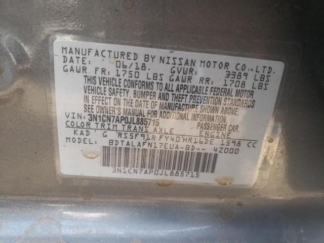 Photo 9 VIN: 3N1CN7AP0JL885715 - NISSAN VERSA S 