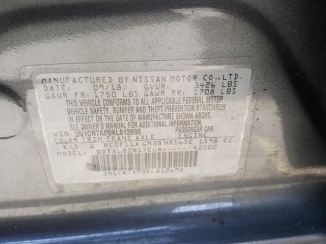 Photo 9 VIN: 3N1CN7AP0KL812698 - NISSAN VERSA S 