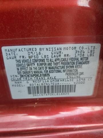 Photo 12 VIN: 3N1CN7AP0KL818825 - NISSAN VERSA S 