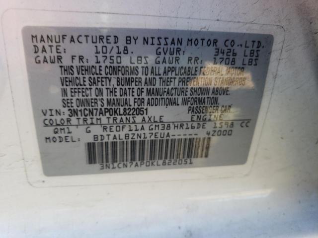 Photo 11 VIN: 3N1CN7AP0KL822051 - NISSAN VERSA 