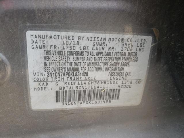 Photo 12 VIN: 3N1CN7AP0KL831428 - NISSAN VERSA 