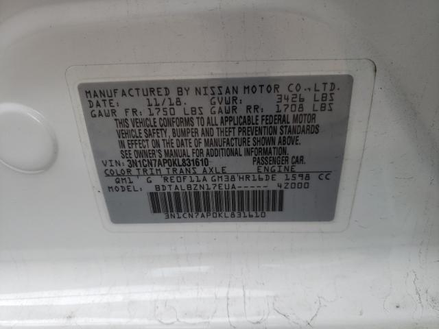 Photo 9 VIN: 3N1CN7AP0KL831610 - NISSAN VERSA S 