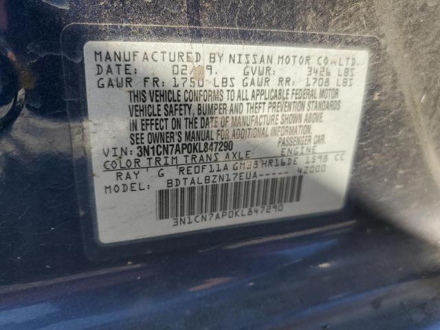 Photo 11 VIN: 3N1CN7AP0KL847290 - NISSAN VERSA S 