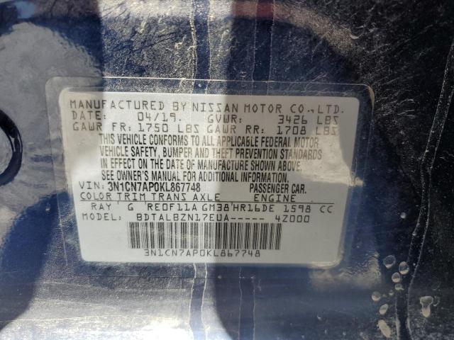 Photo 9 VIN: 3N1CN7AP0KL867748 - NISSAN VERSA S 