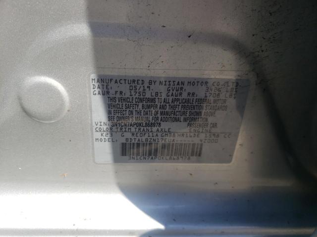 Photo 9 VIN: 3N1CN7AP0KL868978 - NISSAN VERSA S 