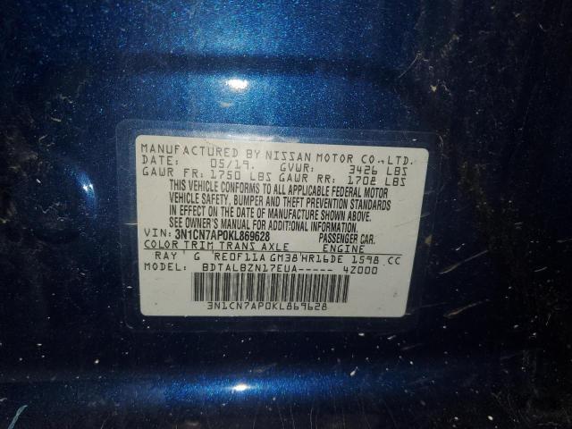 Photo 12 VIN: 3N1CN7AP0KL869628 - NISSAN VERSA S 