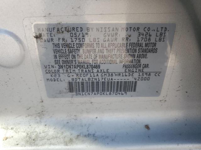 Photo 12 VIN: 3N1CN7AP0KL870469 - NISSAN VERSA S 